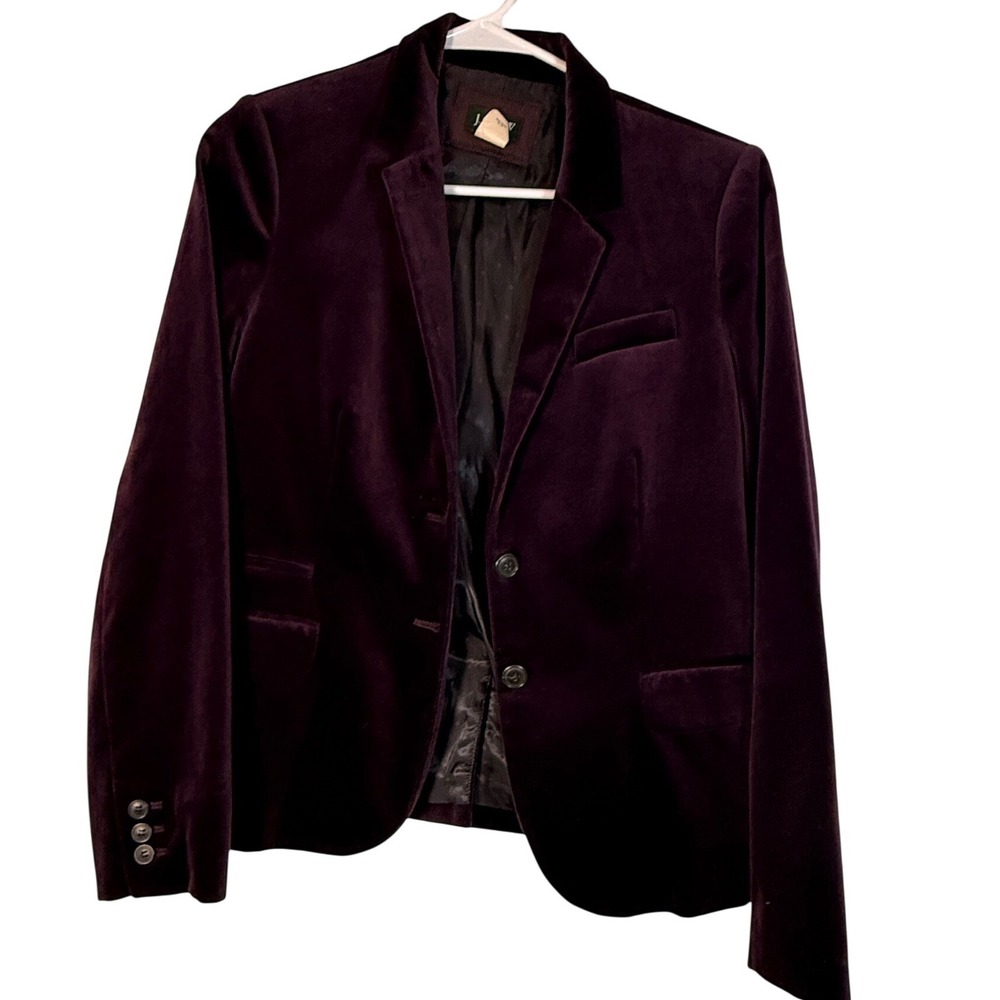 J.Crew Womens Purple Cotton Velvet Blazer Jacket Style 29928 Size 10